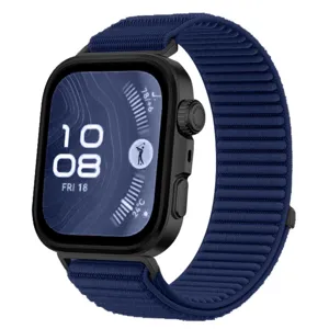 Blauwe geweven horlogeband compatibel met Huawei Fit smartwatch, duurzame vervanging.