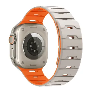 Cinturino per orologio in silicone magnetico bicolore compatibile con Apple Watch Ultra.