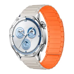 Replacement silicone magnetic watch strap and smartwatch compatible with multiple models.
