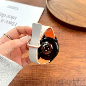 Vervangende siliconen horlogeband met litchi patroon en magnetisch ontwerp voor smartwatch.