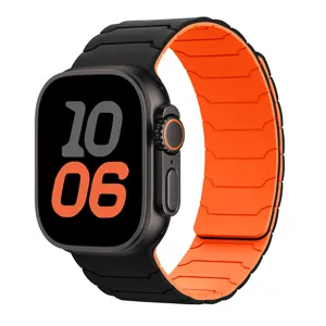 Siliconen magnetische horlogeband en kast vervangende band compatibel met Apple Watch Ultra.