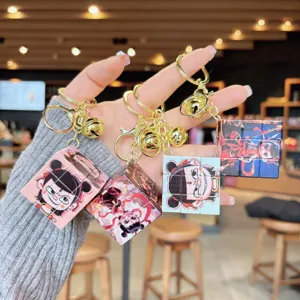 Cute Chinese style cartoon Nezha Rubik's cube keychain bag pendant decompression toy gift