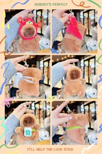 Cute Capybara Plush Keychain Cartoon Animal Bag Pendant Soft Toy Accessories Detail