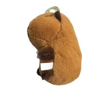 Cute brown capybara plush keychain stuffed animal soft doll bag pendant accessory