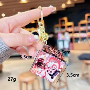 New Chinese style cartoon Nezha keychain Rubik cube pendant student decompression bag charm