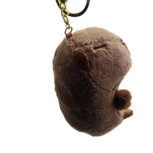 Cute Capybara plush keychain soft stuffed animal doll keyring cartoon bag pendant item