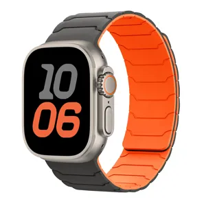 Siliconen magnetische horlogeband geschikt voor Apple Watch Ultra, stijlvolle sportband.