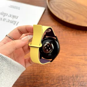Siliconen vervangende horlogeband litchi patroon magnetische smartwatch band detail