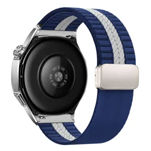 Detailed rear view of the 22mm nylon woven replacement watch strap with magnetic clasp.
