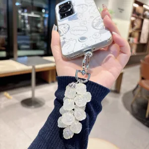 Prachtige acryl roos kralen tas hanger en schattige telefoonhoesje sleutelhanger accessoire.