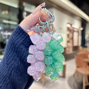 Schattig Acryl Roos Kralen Tashanger Handgemaakt 3D Bloemen Sleutelhanger Auto Decoratie Voor Rugzak Handtas Vrouwen Meisjes Accessoires