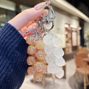 Acryl roos bloem sleutelhanger tas hanger iriserende sleutelhanger voor vrouwen cadeau