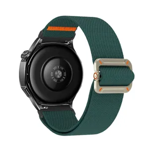Vervangende nylon horlogeband met metalen gesp compatibel met smartwatch, elastische groen band.