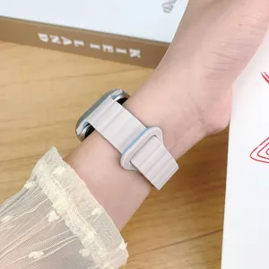 Silikon Magnet Uhrenarmband Ersatz weich und bequem fuer Smartwatch Zubehoer Ersatzband