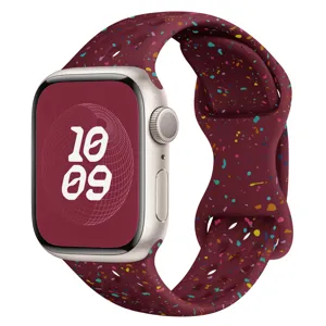 Bracelet de montre en silicone confettis compatible Apple Watch, design trous respirant.