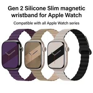 Silikon Magnetisches Uhrenarmband Für Smartwatch Ultra Serie Wellenförmiges Schlankes Ersatzarmband