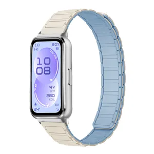 Ersatz Silikon Magnet Armband fuer Smartwatch, zweifarbiges Design, sehr angenehm zu tragen.
