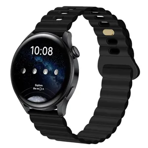 Correa magnética de silicona para reloj inteligente con diseño ondulado y cierre seguro.