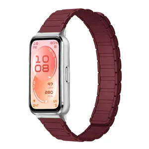 Ersatz Silikon Magnet Uhrenarmband mit Drei-Perlen Muster für Smart Fitness Armband.