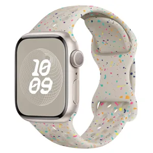 Bracelet de sport en silicone avec trous confettis colorés compatible pour Apple Watch bracelet.