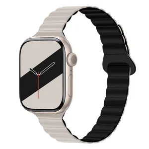 Silikon Magnet Uhrenarmband kompatibel mit Apple Watch, bequemes und elegantes Design.