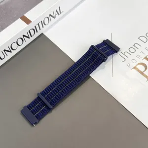 Blaues gewebtes Nylon Uhrenarmband Ersatz mit Schnellverschluss Stiften und Schnalle