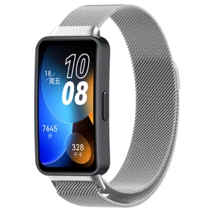 Edelstahl Metall magnetische Mailand Uhrenarmband Ersatzband fuer intelligente Fitnessuhr.