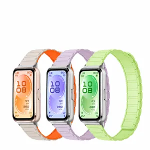 Silikon Magnetisches Uhrenarmband Für Fitness Tracker Drei-Perlen-Muster Ersatzarmband Mode Armband Zubehör