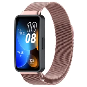 Roségold Milanese magnetisches Metall Uhrenarmband Ersatz für Fitness Smartband Loop.