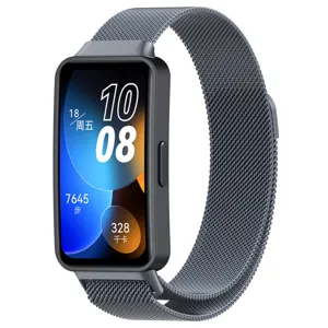Langlebiges Ersatz magnetisches Mailand Edelstahl Uhrenarmband graue Metallschlaufe.