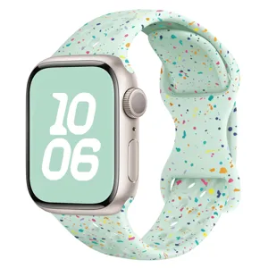 Mint green confetti silicone watch band for Apple Watch compatible smartwatch strap