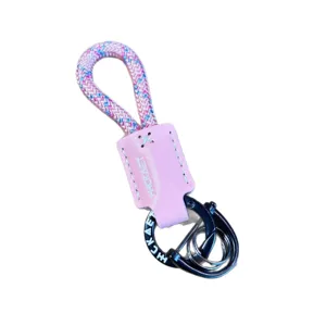 Eleganter geflochtener Seil PU Leder Schlüsselanhänger mit Metall Hufeisenschnalle.