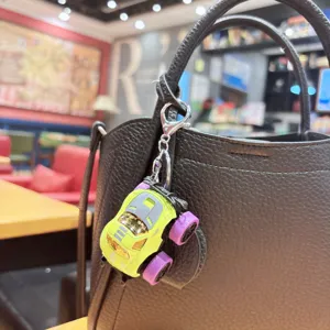 Cartoon alloy off-road car model keychain trendy bag pendant mini vehicle decoration
