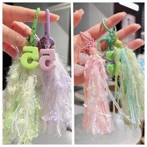 Chinesischer Stil Niedlich Plüsch Baumwolle Quaste Schlüsselanhänger Mehrfarbig Nummer Frucht Tasche Ornament Telefon Charm
