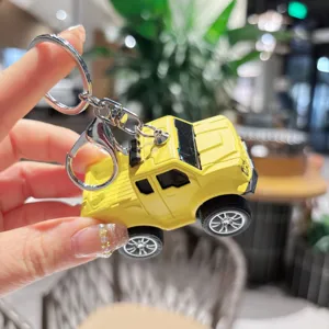Gelber Pickup Truck Schlüsselanhänger Metall Spielzeug Auto Modell Anhänger Detail Ansicht