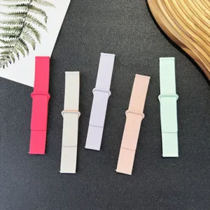 Silicone magnetic replacement watch strap close-up details in multiple vibrant colors.