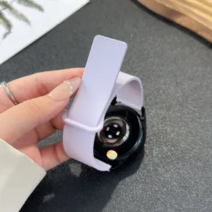 Magnetic silicone smartwatch strap detail view, soft and durable replacement band for daily wear.