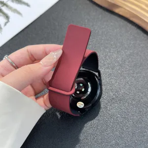 Silicone magnetic watch strap replacement band compatible with smartwatches, soft and durable.