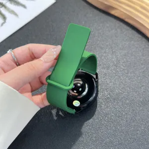 Green silicone magnetic watch strap replacement compatible with smart watches for daily use.