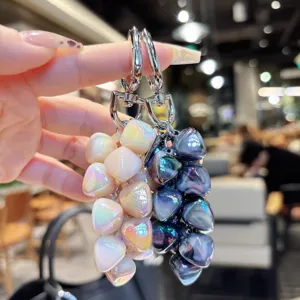 Colorful crystal bead keychain stylish iridescent pendant bag charm cute phone accessory