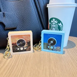 Mini music player album keychain cute record box pendant creative accessories main view
