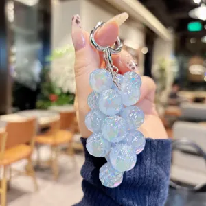 Acrylic transparent fruit bag charm cute phone beads car keychain Japanese style