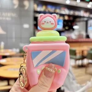 Süßer Cartoon Spielkonsole Silikon Schlüsselanhänger Stressabbau Tasche Anhänger für Kinder