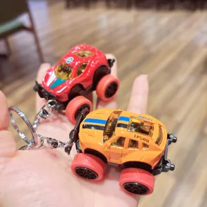 Creative alloy pull back monster truck keychain mini off-road car model bag pendant gift