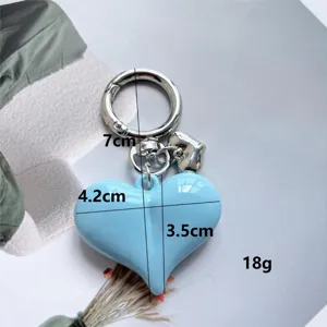 Candy color heart alloy keychain cute bag pendant minimalist metal key ring accessories