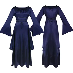 Robe longue de fête médiévale à manches longues irrégulières pour femme vintage
