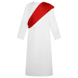 Tunique de costume blanche avec écharpe rouge cosplay tenue historique pour spectacle