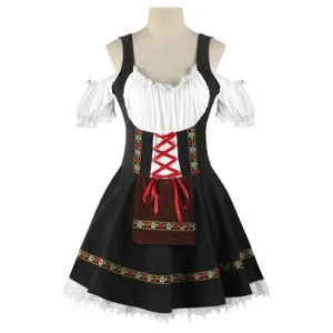 Vestido tradicional bávaro de camarera de cerveza para Oktoberfest y fiesta de Halloween.