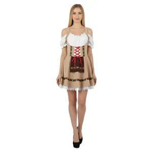Disfraz de camarera de cerveza Oktoberfest para mujer vestido bávaro cosplay fiesta Halloween!