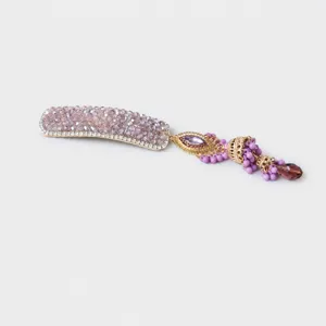 Elegante paarse strass kwast haarspeld, Chinese stijl haarclip voor vrouwen accessoires.